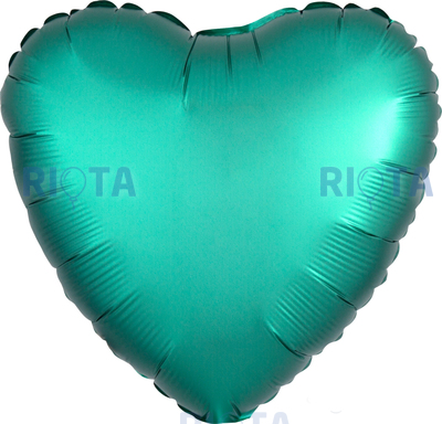 Шар-сердце Нефритовый сатин, 46 см