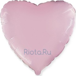 Шар-сердце Нежно-розовое большое, 81 см