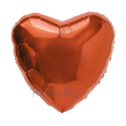 Шар-сердце Оранжевый, 46 см