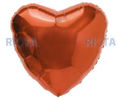 Шар-сердце Оранжевый, 46 см