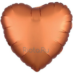 Шар-сердце Оранжевый сатин, 46 см