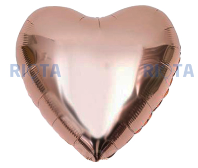 Фольгированный Шар-сердце Розовое золото, 46 см