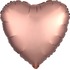 Шар-сердце Розовое золото сатин, 46 см