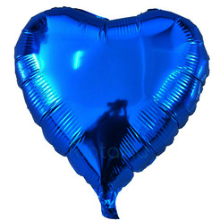 Шар-сердце Синий металлик, 46 см