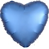 Шар-сердце Синий сатин, 46 см