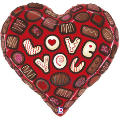 Шар-сердце Сладкая любовь с конфетами, 58 см