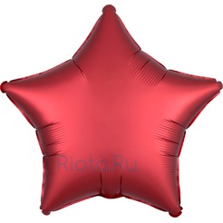 Шар-звезда Красный сатин, 48 см