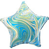 Шар-звезда Мрамор, голубой, 46 см