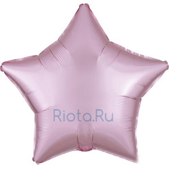Шар-звезда Нежно-розовый сатин, 46 см