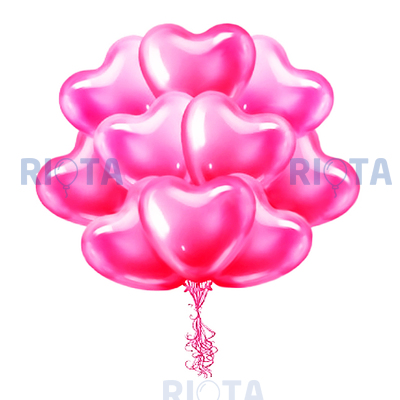 Шары Ярко-розовые сердца, 30 см