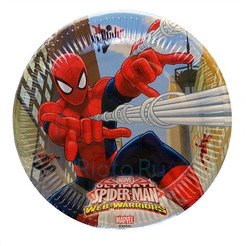 Тарелки бумажные Человек-паук и его паутина 23 см, 8 шт