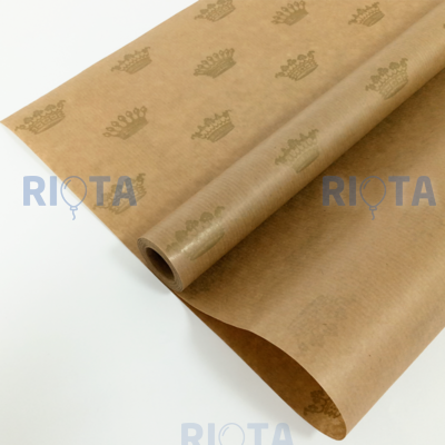 Упаковочная бумага Крафт, Золотые короны, 0.7 х 1 м